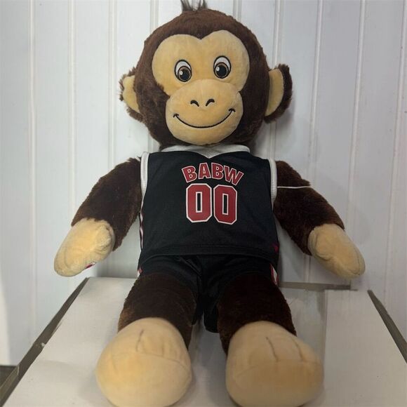Build-A-Bear Workshop BABW Basketball Monkey Plush Toy 16” Jersey Outfit #00 - Picture 1 of 3